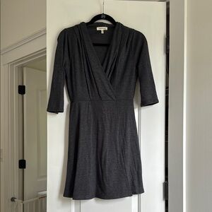 Monteau Gray Sheath Wrap Dress 3/4 Sleeve